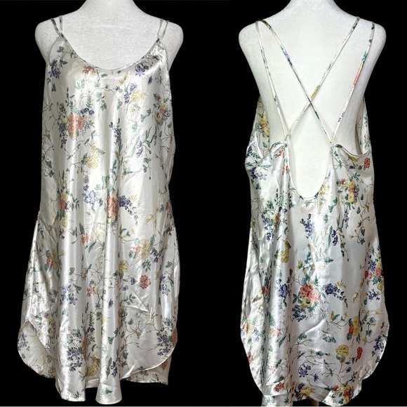 barbizon Other - BARBIZON Vintage Sleeveless Strappy Floral Botanical Slip Nightgown Chemise